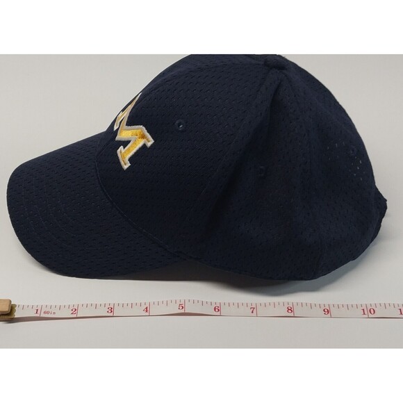 Michigan Wolverines Adjustable Hat Navy Blue Yellow Logo Vent Cobra One Size GUC - Picture 12 of 15